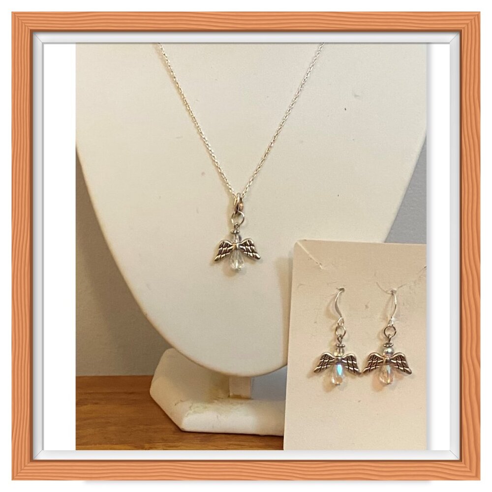NEW Angel necklace and earrings